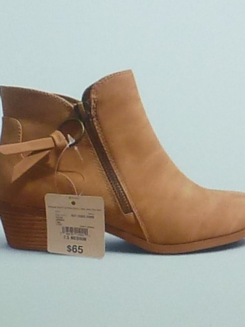Arizona Harrison Tan Memory Foam Stacked Heel Ankle Boot Booties Size 7.5 Womens